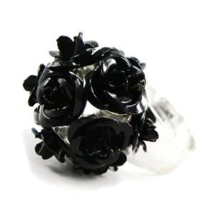  Ring french touch Boules De Roses black.: Jewelry