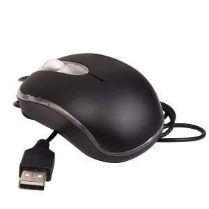   USB Mini Optical Scroll Mouse w/Color Phasing LED (Black) Electronics