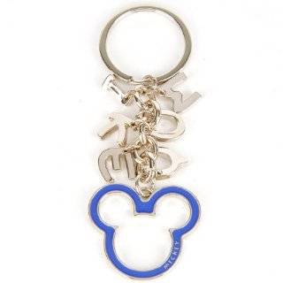 Mickey Mouse Letter Keychain Key Chain Ring Blue