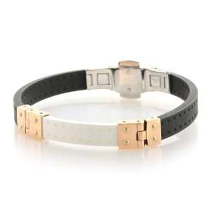 Baraka 18k Gold & Black Rubber Bracelet: Baraka: Jewelry