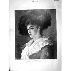  1894 Antique Portrait Beautiful Lady Woman Dolores: Home 
