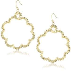  Flying Lizard Designs Gold Beaded Flower Earrings: Jewelry