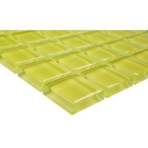  Samples Glace´ Collection: 1 X 1 Lemon Lime Glass Tile 