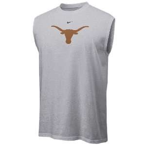  Texas Longhorns Adult Grey College Logo Sleeveless T Shirt 