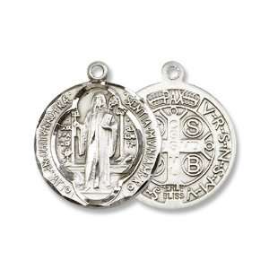   Medal with 18 Sterling Chain Patron Saint of Monks & Poison Sufferers