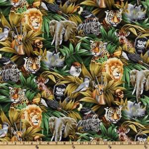  44 Wide Forever Wild Large Jungle Animals Multi Fabric 