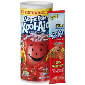 Kool Aid Sugar Free Cherry Soft Drink Mix, 1.34 Ounce Canisters (2 