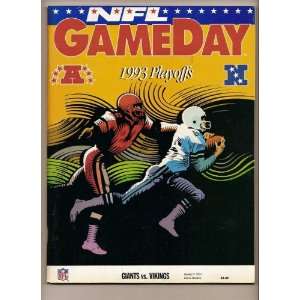  1993 NFL Wildcard Playoff Program Giants Vikings 
