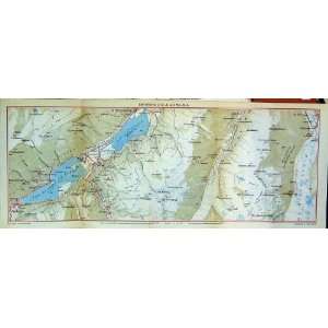   1941 Colour Map Switzerland Environs Sils Maloja Lago