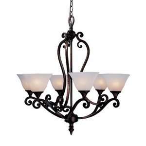  Framburg 1465 EB/ Ivy 6 Light Chandelier, Earthen Bronze 