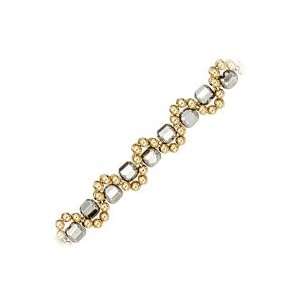  14kt. Two Tone Gold, 10 Bead Anklet: Jewelry