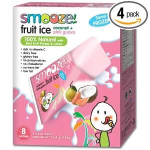 Smooze All Natural Fruit Ice, Coconut & Pink Guava, 17.6 Ounce Boxes 