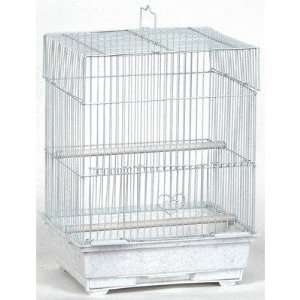  Square Roof Bird Cage in White / Granite: Pet Supplies