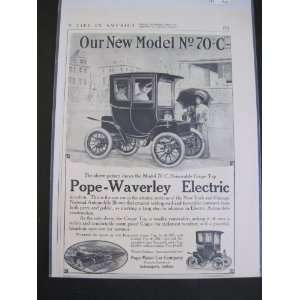  191908 POPE WAVERLY ELECTRIC AUTOMOBILE PRINT AD 