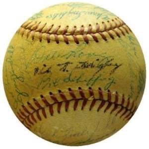  Ernie Banks Autographed Ball   1957 Team 31 HEYDLER PHIL 