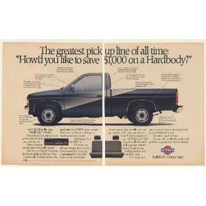  1988 Nissan Hardbody Special Pickup Truck 2 Page Print Ad 