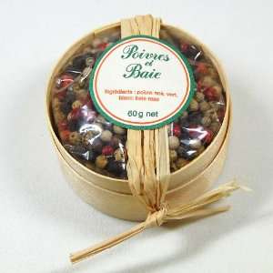 Four Style Pepper Corns in Circular Wood Shaving Packaging:  