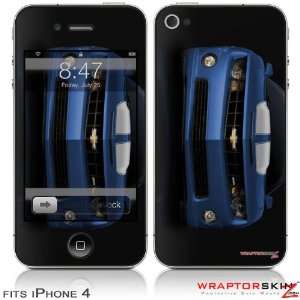 iPhone 4 Skin   2010 Chevy Camaro Aqua   White Stripes on Black (DOES 