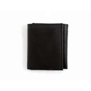   Black Leather Wallet Tri fold Multi window Pass Case: Office Products