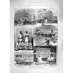  1885 INDIA CARPET WEAVING CONVICTS JAIL PESHAWUR SILK 