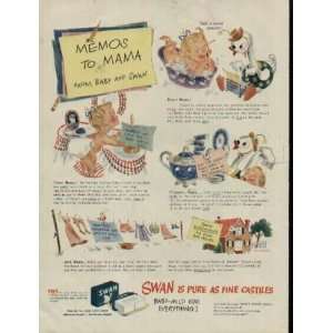  Memos to Mama From Baby and Swan  1945 Swan Soap Ad 