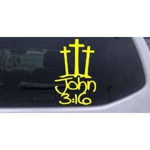  3 Crosses With John 3:16 Christian Car Window Wall Laptop 
