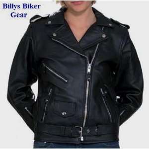 Motorcycle Jackets, Womens Classic Leather Motorcycle Jacket, Size 