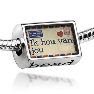 Beads I Love You Love Letter from Dutch Netherlands   Pandora Charm 