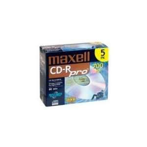  Maxell CDR Media 24x 700MB 80min CD R Pro 700 (5 Pack 