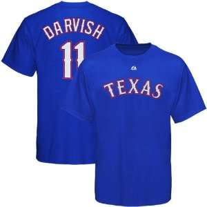 Yu Darvish Texas Rangers Youth Royal Majestic #11 Name and Number T 