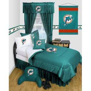   Locker Room Bed Skirt   Miami Dolphins NFL /Color Turquoise Size Full