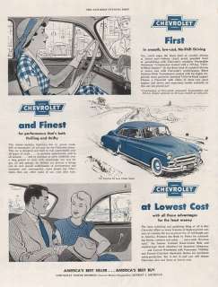 1950 VINTAGE CHEVROLET CAR CARTOON PRINT AD  