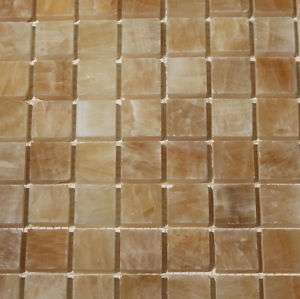 Kitchen Bathroom 1X1 Honey Onyx Mosaic Marble Tile  