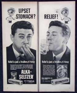 1957 Magazine Print Ad Alka Seltzer Speedy Indigestion  