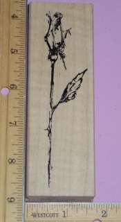 TALL SKETCH ROSE rubber stamp ART IMPRESSIONS low shipping  