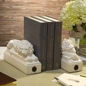 Product Image. Title White Lions Bookends