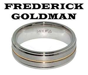 FREDERICK GOLDMAN 11 7101 G WEDDING BAND 2 TONE 14K SIZE10 NEW  