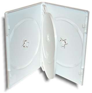 QUAD DISC =WHITE= 14mm DVD Boxes 10 Pak  