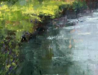 Original Fine Art Oil Painting Along Wild Iris Creek 22x26 T. Nelson 