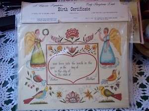   frameable Pennsylvania Dutch birth certificate art Zook NIP watercolor