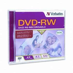   VERBATIM CORPORATION ~~ DVD RW Disc, 4.7GB, 4x, w/Jewel Case, Silver