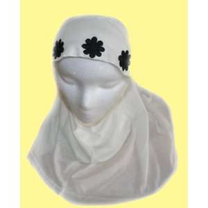  Ivory 1 piece Al Amira Hijab with Black Daisy Chain 