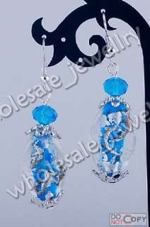 wholesale 15pairs murano lampwork glass&crystal&CCB handwork earring