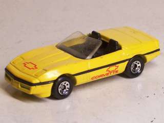   1987 Matchbox Car Yellow Corvette Convertible Made in Macau 1:56 Scale