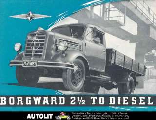 1955 Borgward 2 1/2 Ton Diesel Truck Brochure Bus Fire  