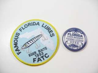 FATC FLORIDA ANTIQUE TACKLE COLLECTORS FISHING LURE PIN & PATCH  