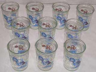 LOT of 10 Matching WELCHS 1991 TOM & JERRY JELLY GLASSES in Excellent 