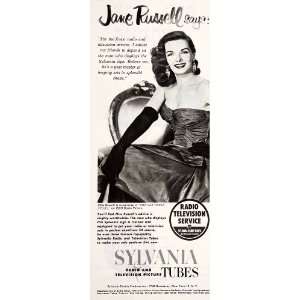 1952 Ad Sylvania Radio Television Service Tubes Picture Jane Russell 