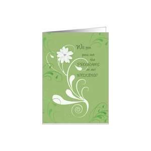  Will You Pass Out Programs, Wedding, Green, White Flower 