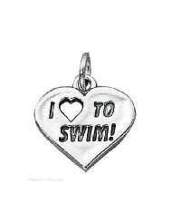 Sterling Silver I LOVE TO SWIM Charm
